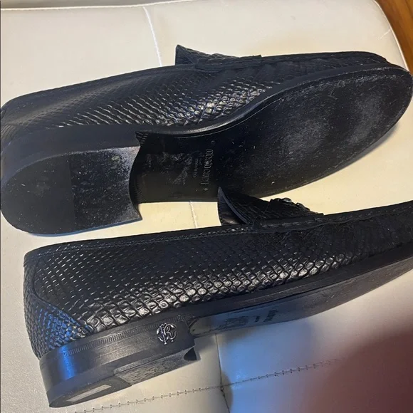 Roberto Cavalli Black crocodile embossed. Snake Monogram  display picture 1